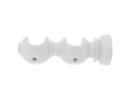 Soporte madera liso abierto doble 20x118 mm. blanco