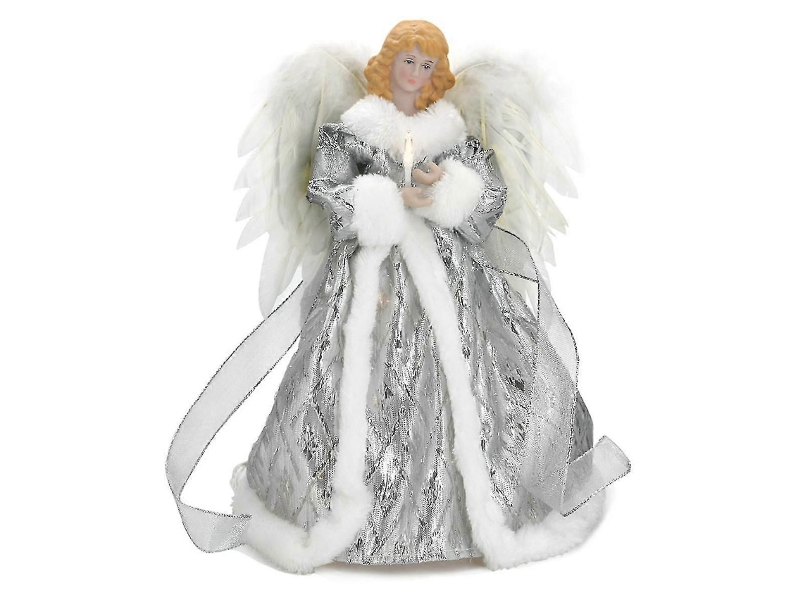 Anjo De Natal Com Luzes E Cabo Extensor, Topper De Árvore Iluminado