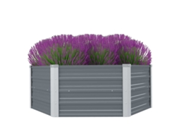 Raised Garden Bed, Raised Garden Beds Vidaxl Cinzeto Metal (129 X 129 X 45 Cm)
