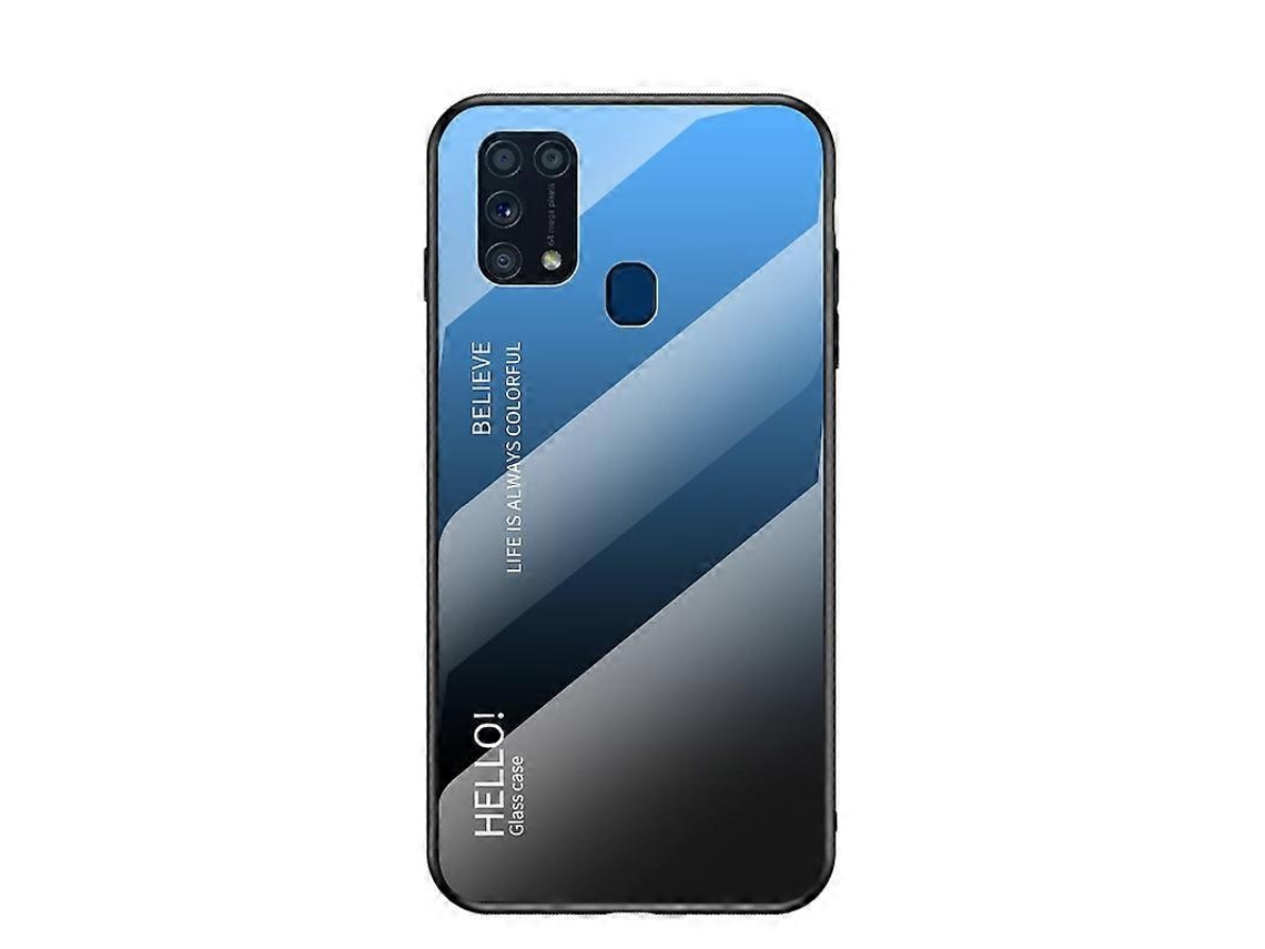 Capa Híbrida De Vidro Temperado Com Gradiente De Cor Pc Tpu Para Samsung Galaxy M31