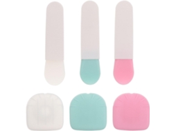Aplicadores de máscara facial de silicone com tampa protetora contra poeira, pacote com 3 unidades.