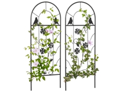 Treliça De Jardim, Conjunto De 2, Suporte Metálico Para Plantas Trepadeiras - 38 X 98 Cm, Preta
