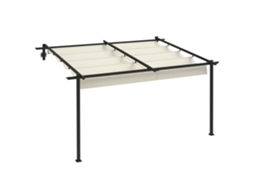 Pergola 4x3m Retratil Creme Cinza Escuro