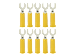 10pcs Plugue Banana em Forma de U Y 6mm J.20019 Resistente a Alta Pressão para Equipamentos Eletrônicos Industriais Amarelo