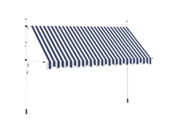 Retractable Awning, Retractable Awnings Vidaxl Azul Tecido (n/a)