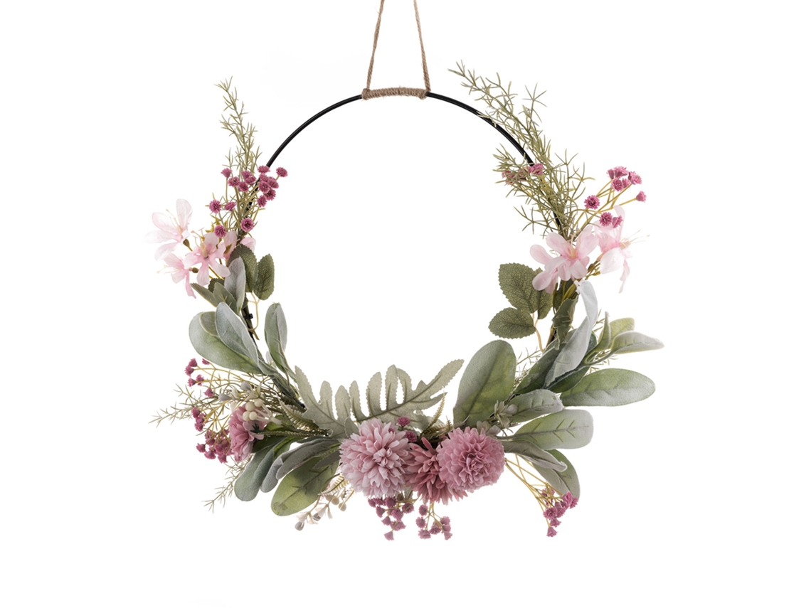 Coroa de Casamento Artesanal com Dente de Leão, Margarida, Dáhlia e Orquídea 41cm LAXISCREED