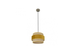Pingente Kings 1xe27 Couro/gema Natural Regx30x30 Cm Fabrilamp