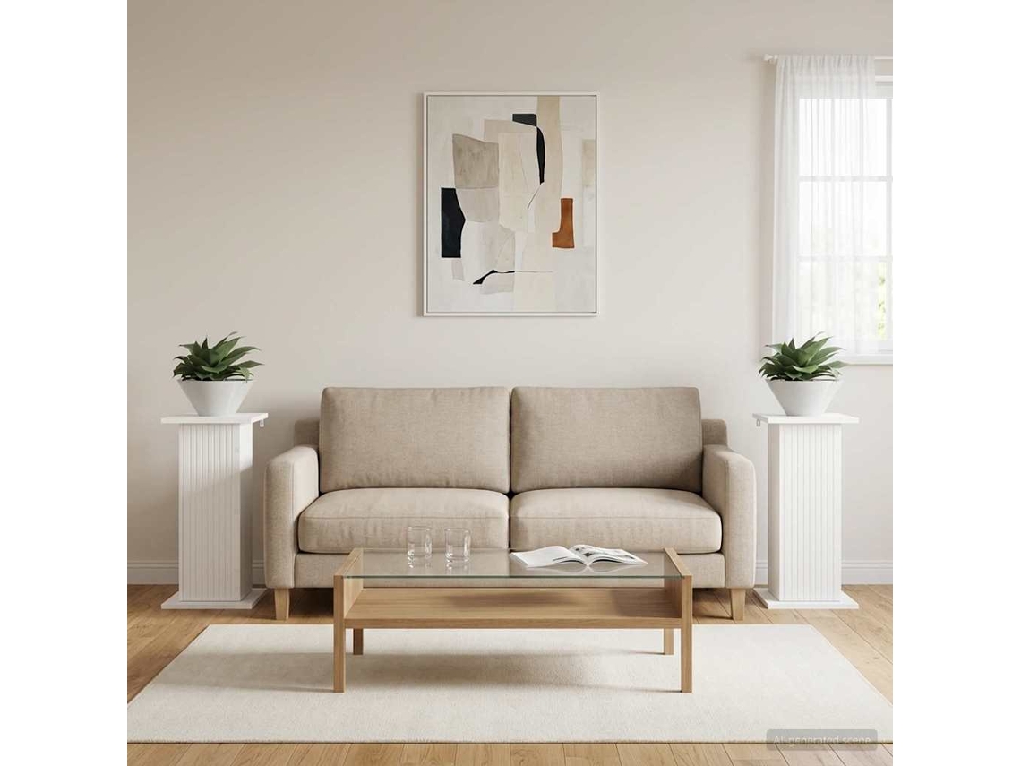 Vidaxl Suporte Para Plantas 2 Unid. Branco 30,5 X 30 X 60,5 Cm