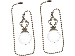 Lustre Com Pingente De Cristal E Corrente Decorativa, 2 Peças.