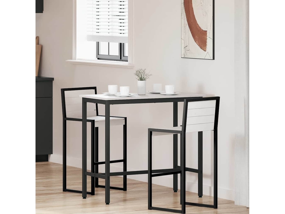 Vidaxl Mesa Branco 100 X 50 X 91 Cm Madeira De Engenharia E Aço