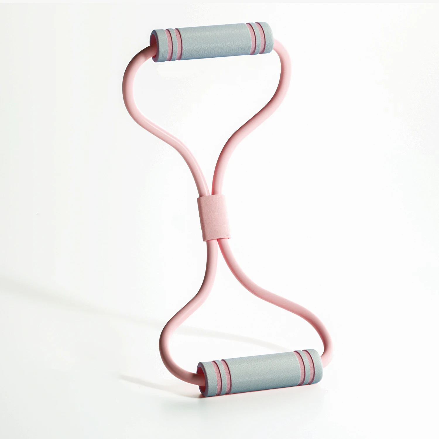 (cinza E Rosa) Faixa De Yoga, Faixa Elástica Retrátil Para Exercícios De Alongamento, Faixa De Treinamento