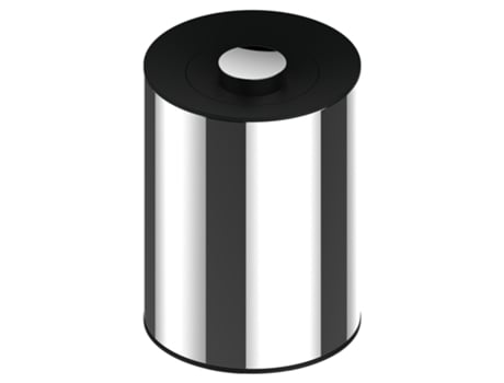 Caixote Do Lixo Keuco Plan, Modelo De Instalação Livre, Com Tampa, 04989010037, Cor Acabamento Cromado / Preto