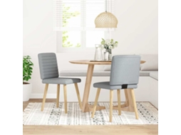 Vidaxl Cadeiras De Jantar 2 Pcs Tecido Cinzento-claro