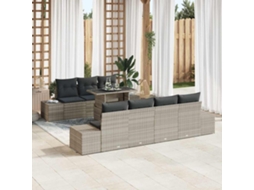 Vidaxl Conjunto De Sofá De Jardim 8 Unid. Cinza Claro E Cinza Escuro