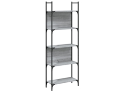 Bookshelf, Bookshelves Vidaxl Cinzeto Madeira Processada (60.5 X 24 X 166.5 Cm)