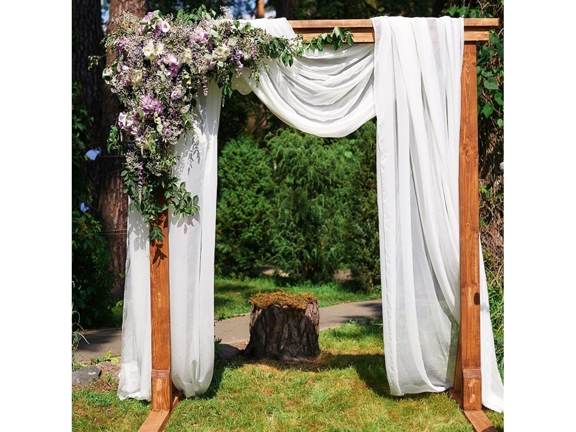 Arco De Casamento Em Musseline De Seda Para Decoração De Cerimônia Painel Decorativo Para Tetos 0,7x3m Branco Btforus