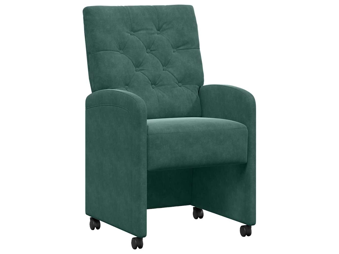 Conjunto 2 Cadeira De Jantar Vidaxl Verde Veludo (58 X 67 X 97 Cm)