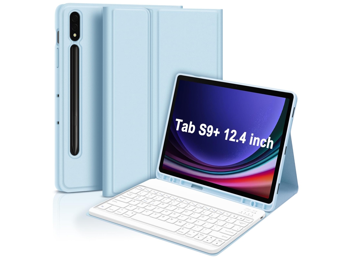 Capa com teclado Eifson para Samsung Galaxy Tab S9+/S10+/S9 Plus de 12,4 polegadas (azul)