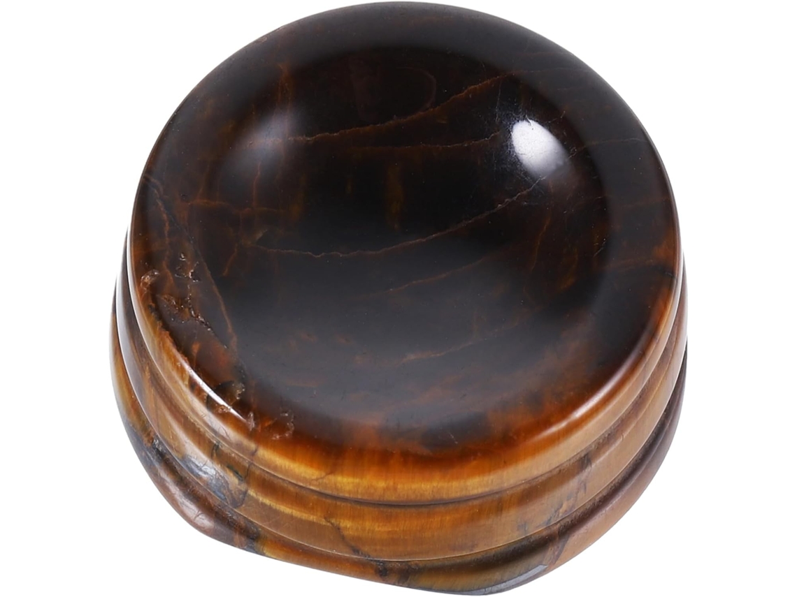 Suporte Para Mini Esferas De Cristal Ágata Natural Com Base Em Pedra Olho Tigre, Suporte Decorativo Para Exibir Esferas