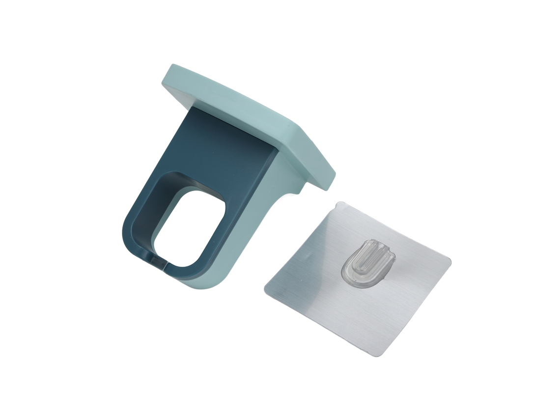 Suporte De Parede Autoadesivo Para Secador Cabelo, Economiza Espaço, Organizador Armazenamento Azul Claro.