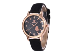 Relógio de Pulso Feminino Elegante Casual Quartz de Alta Qualidade Presente (preto)
