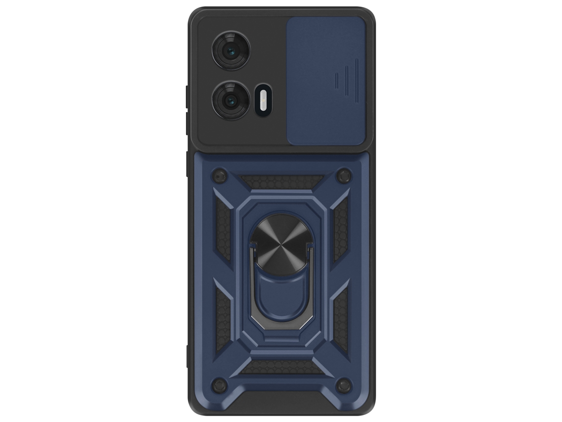 Capa Anéis Câmera para Motorola Motorola Edge 50 Fusion MAYAXESS Acrílico Anti-Choque Azul