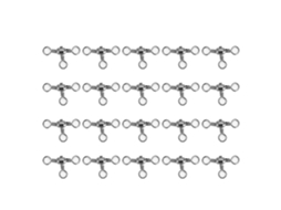 Conectores Pesca Giratórios Triplos Flexíveis 20pcs 3