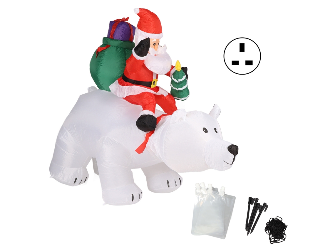 Laxiscreed Urso Polar Inflável Com Luz Led Para Natal E Jardim, Ligação Uk 100-240v