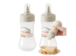 2 Frascos de Temperos Garrafa Squeeze Reutilizável para Cozinha 12 Oz com Tampa Dispensador para Ketchup e Molhos NEVEANCE