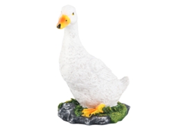 Estátua de Pato Branco LAXISCREED Decoração Jardim