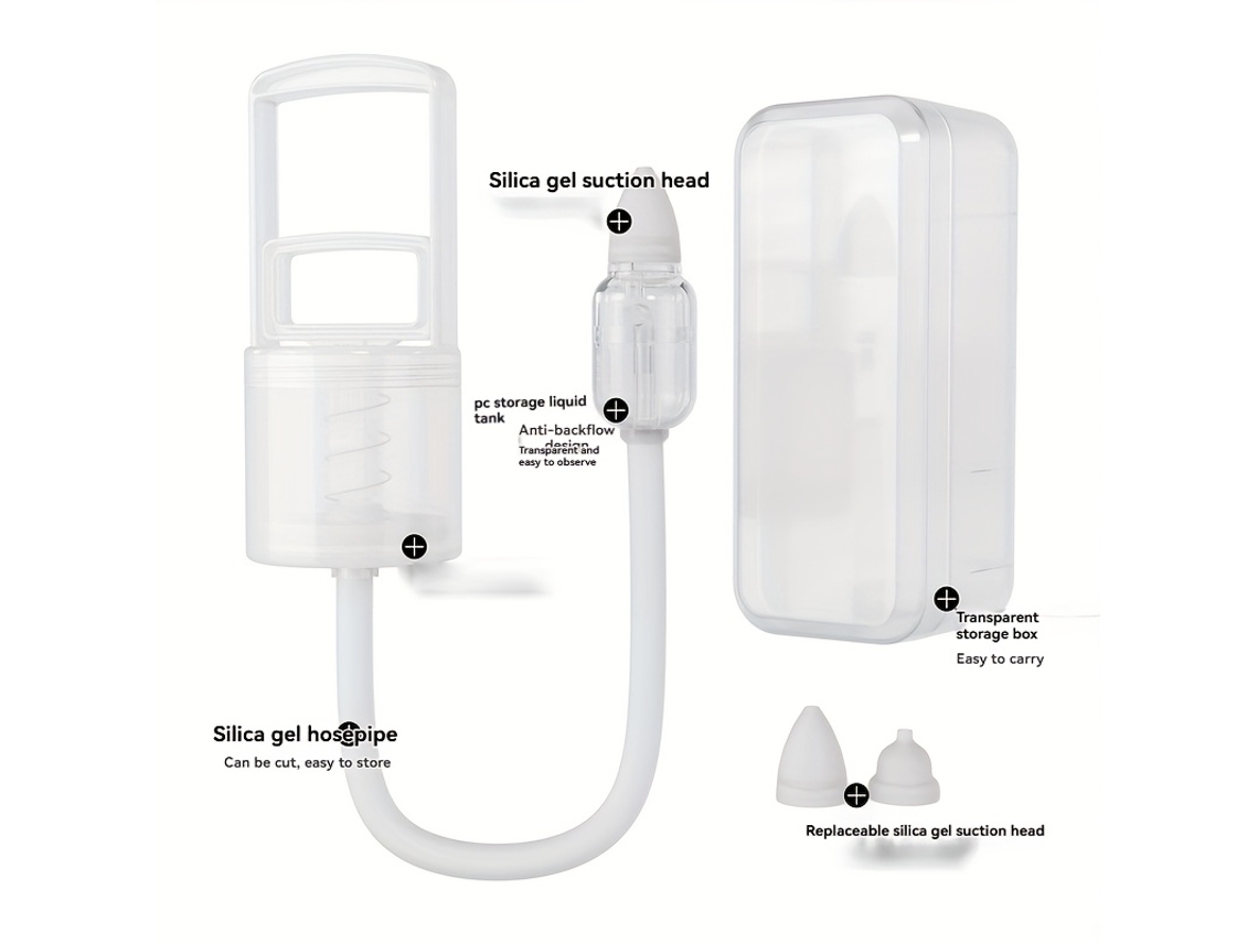 Aspirador Nasal Infantil Aprimorado 2026 - 1 Manual Portátil, Reutilizável e Fácil de Operar, Compacto, Recarregável, Uso Diário, Higiênico STELASPLEN