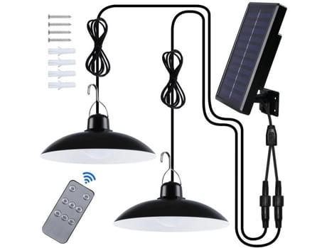 Lâmpada Solar De Cabeça Dupla 120 W 4 Modos Pingente Lâmpada Ip65 À Prova Dágua 2windeal® Lustre Externo Com Movimento Sensor Artelys