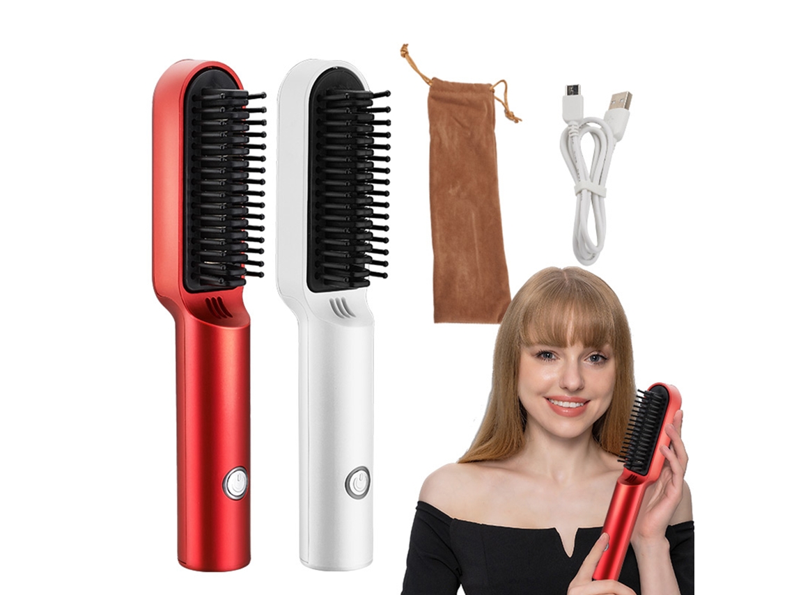 2026 peine Plancha de Cabelo Cerâmico Sem Fio Usb Carregável Portátil para Viagens, Aquecimento Rápido, Uso Úmido e Seco