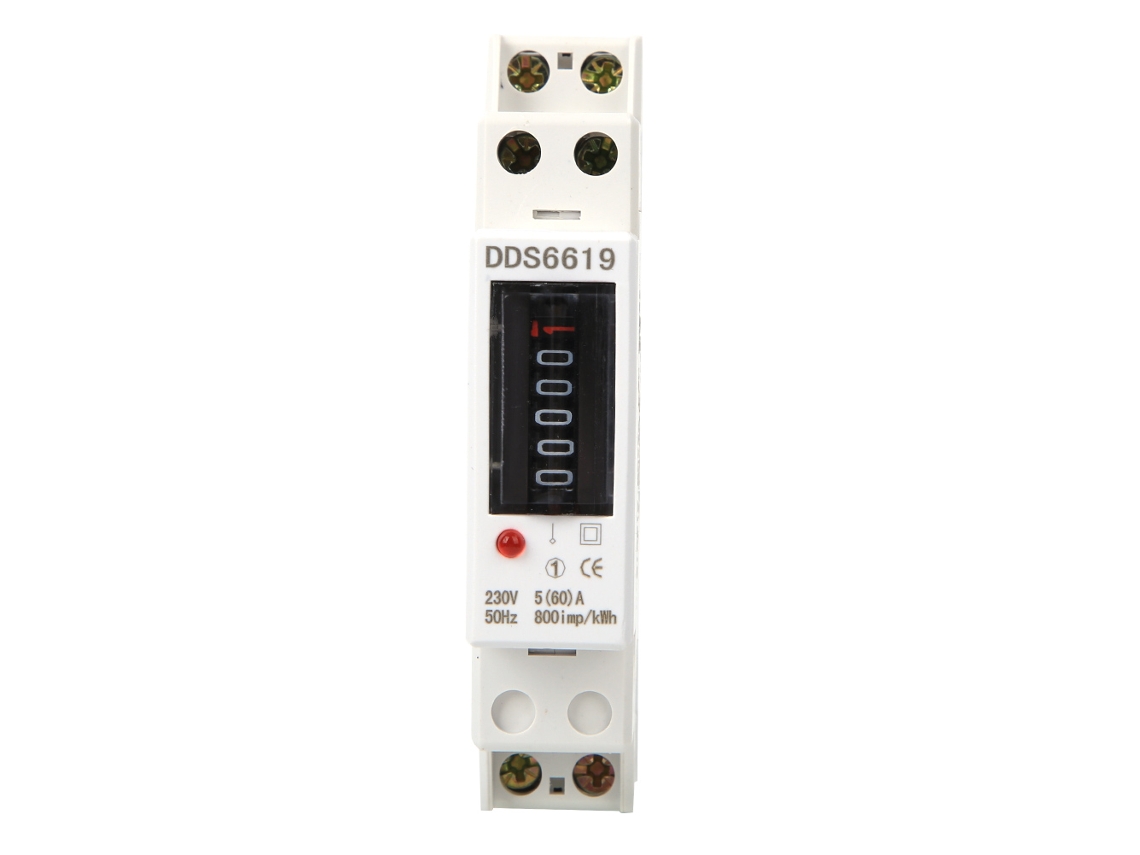 Medidor de Energia 1p Fase Única Barra Din 5 a para Eletrodomésticos Dds6619 001 (60)