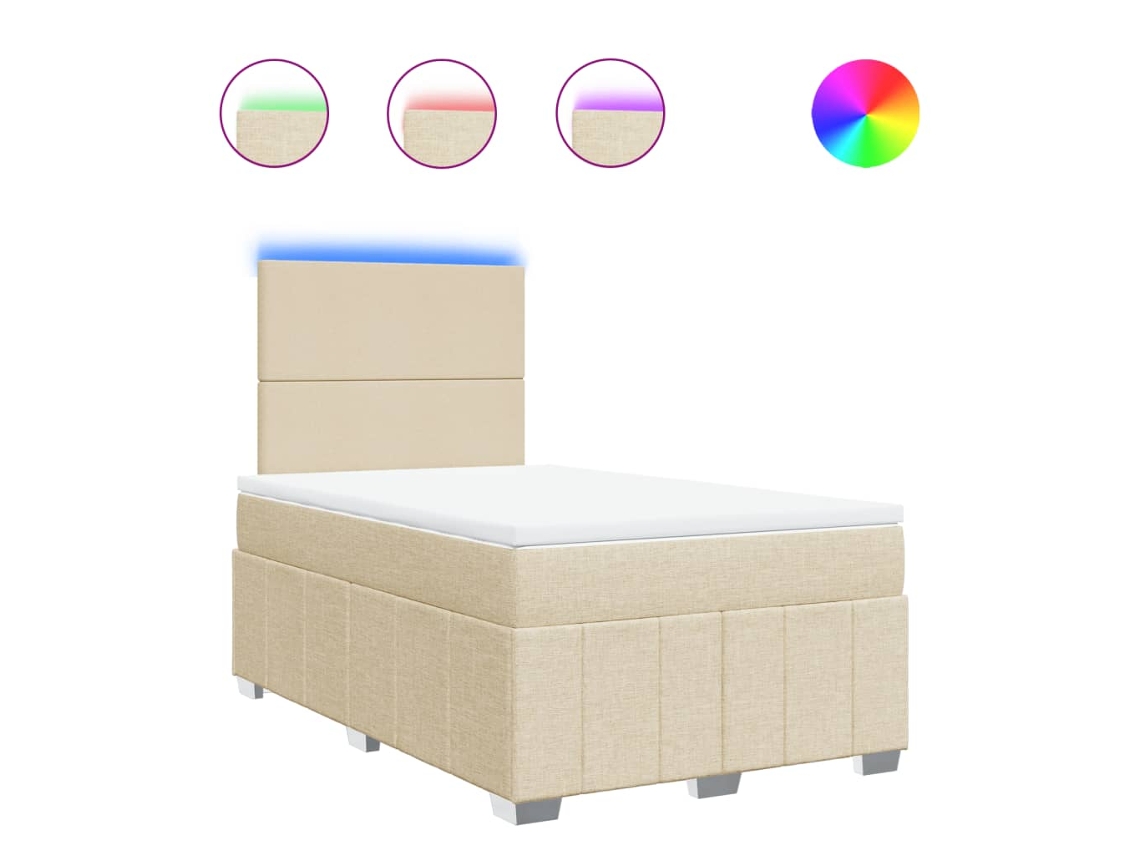 Box Spring Bed, Box Spring Beds Vidaxl Creme Tecido (120 X 200 Cm)