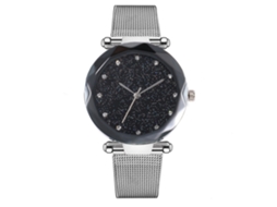 Relógio de Pulso Feminino Vansoar com Pulseira de Malha de Aço e Céu Estrelado com Pedras