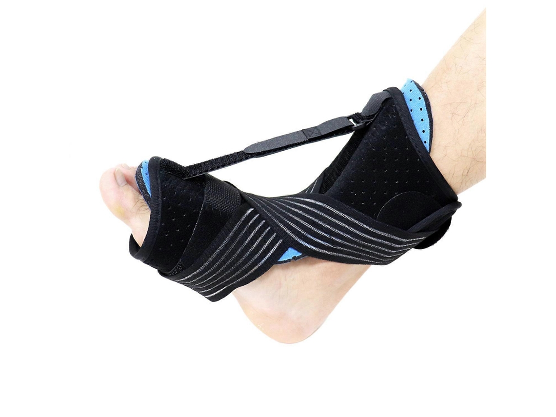 Rebe-splint Noturno Para Fasciite Plantar Ajustável Com Bola De Massagem E Correia Elástica Azul Preto