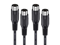Lurelia Cabo Midi Pack 2 Unidades Din 5 Pinos 180° 1,8 M, Para Teclados, Pianos E Sintetizadores, Pc E Computador