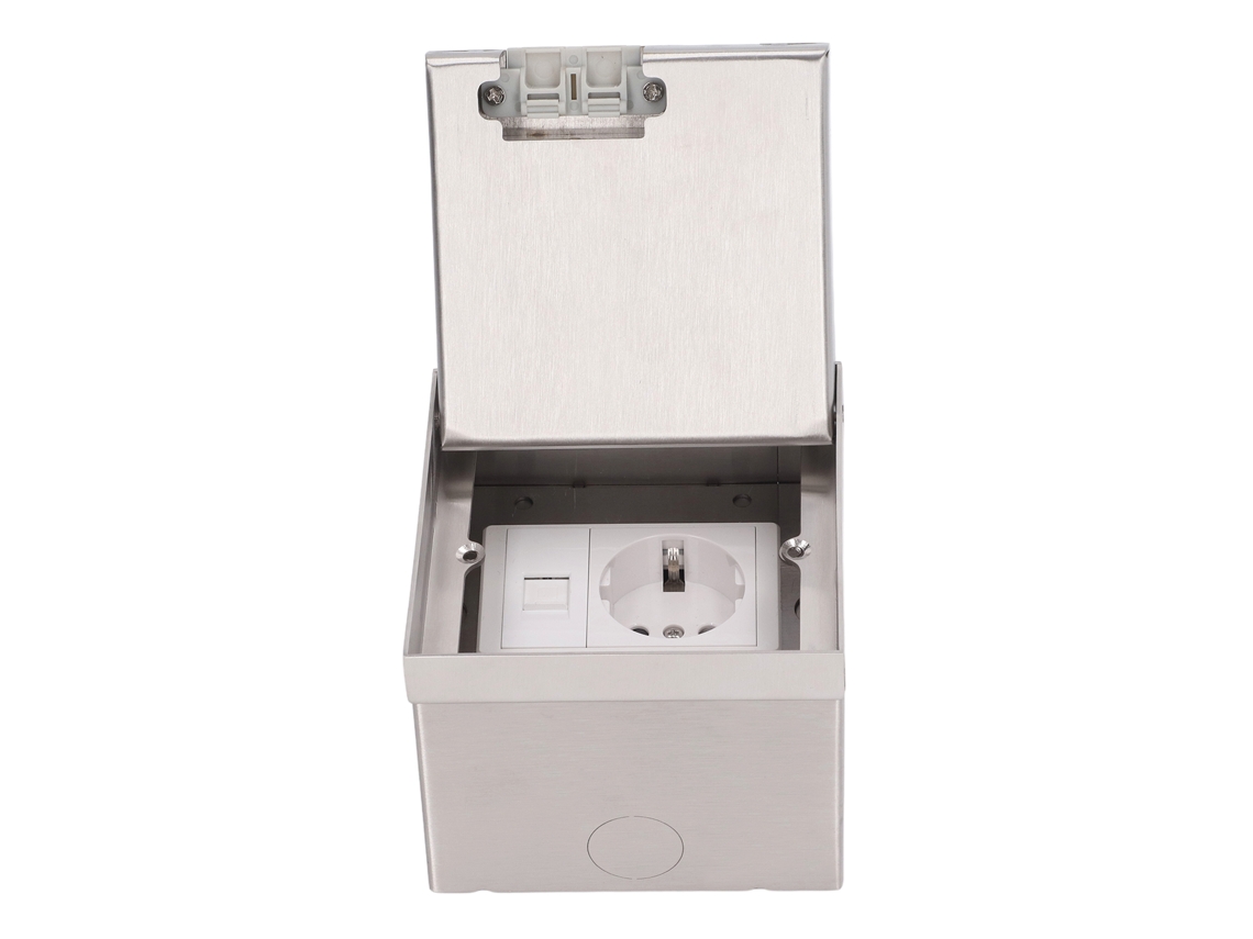 Laxiscreed Tampo Com Tomada Embutida Em Aço Inoxidável, Design Saving E Discreto
