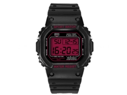 Reloj Electrónico Digital Impermeable Multifuncional De Moda Para Mujer (negro Rojo)