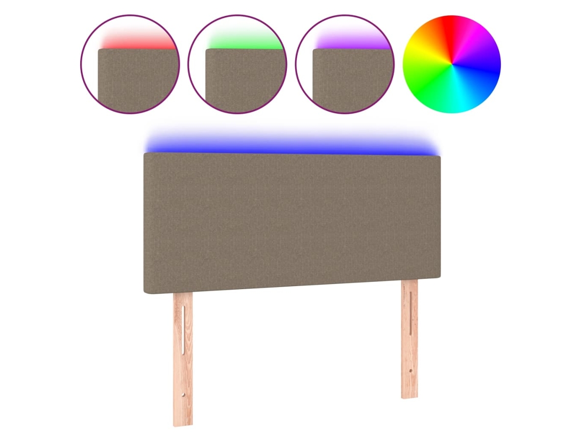 Led Headboard, Led Headboards Vidaxl Cinzento-acastanhado Tecido (90 X 5 X 78/88 Cm)