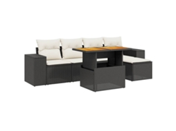 Garden Sofa Set, Garden Sofa Sets Vidaxl Preto Rattan / Vime (n/a)