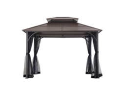 Gazebo Em Metal Com Tejadilho Rígido, Rede E Gancho De Tejadilho Kaldi 307 Cm X 366 Cm