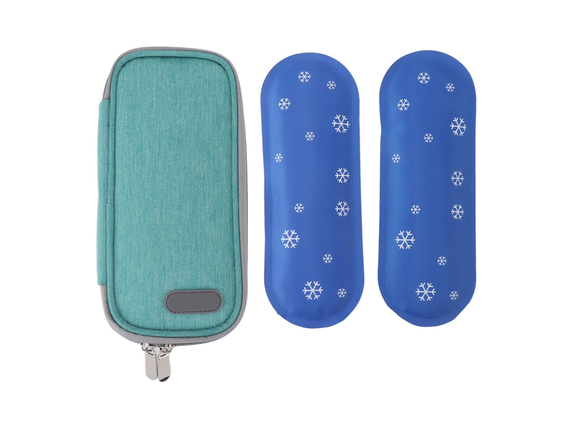 Estojo Refrigerado para Insulina com 2 Gelos Portátil Bolsa Médica Isolante para Viagens Ao Ar Livre S/MARCA