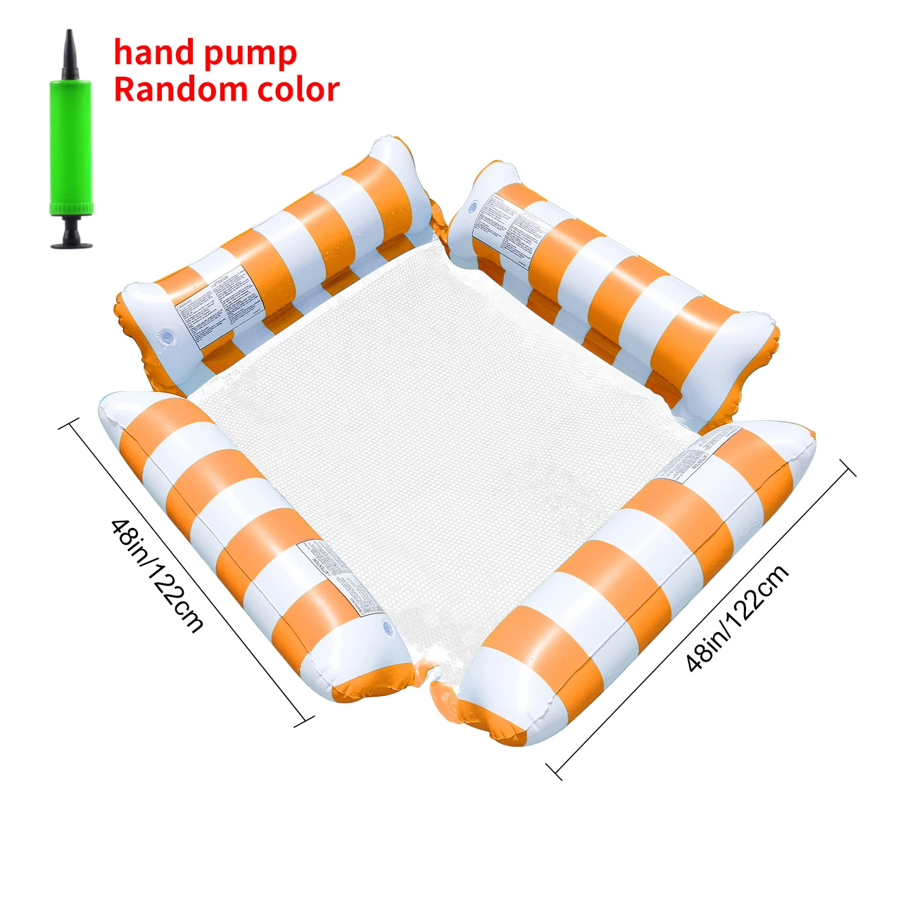 (laranja) 1 Colchão Flutuante Inflável Para Piscina, Cadeira De Descanso Em Tela, Rede Para Piscina