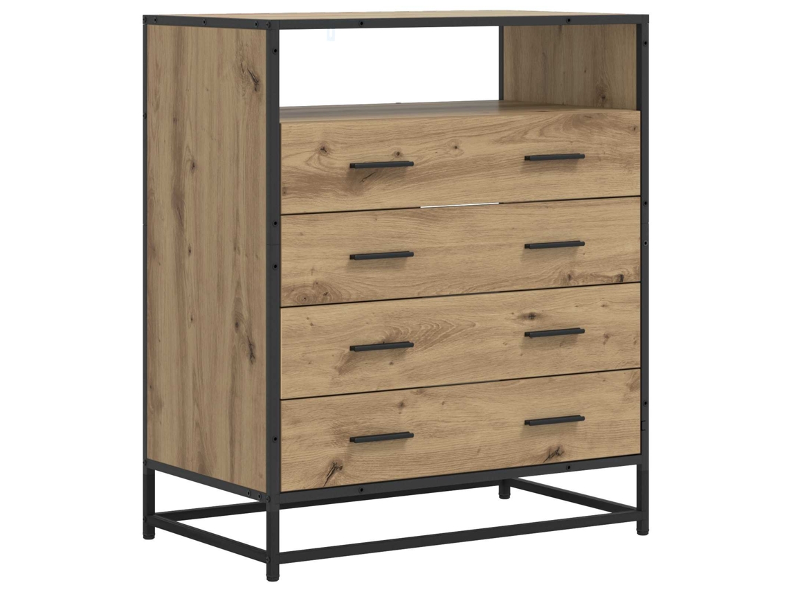 Vidaxl Gabinete De Gavetas 4-gaveta Carvalho Artisan 70 X 41 X 83,5 Cm