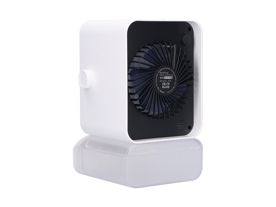 Ventilador Resfriador de Ar Usb com Spray e Umidificação, Luz Rgb, 3 Velocidades, 600ml, Casa | S/MARCA