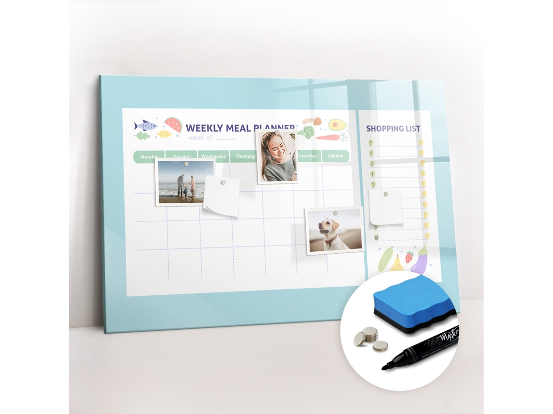 Quadro Magnético Decorativo Planeador De Refeições Para O Escritório Espelharte (90x60 Cm)