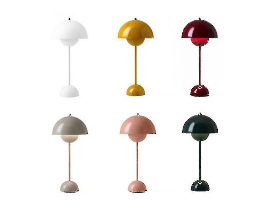 Lâmpada De Mesa Recarregável Nordic Flor Mushroom Dimmável Para Quarto Decoração Led 0-5w Preta Blanco