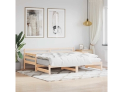Vidaxl Sofá cama com Gavetão 90x200 Cm Madeira de Pinho Maciça